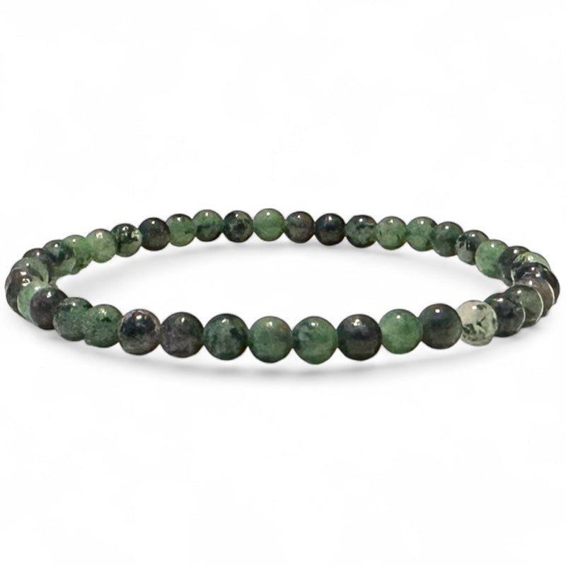 Bracelet rubis sur zoisite Tanzanie A (boules 3-4mm)