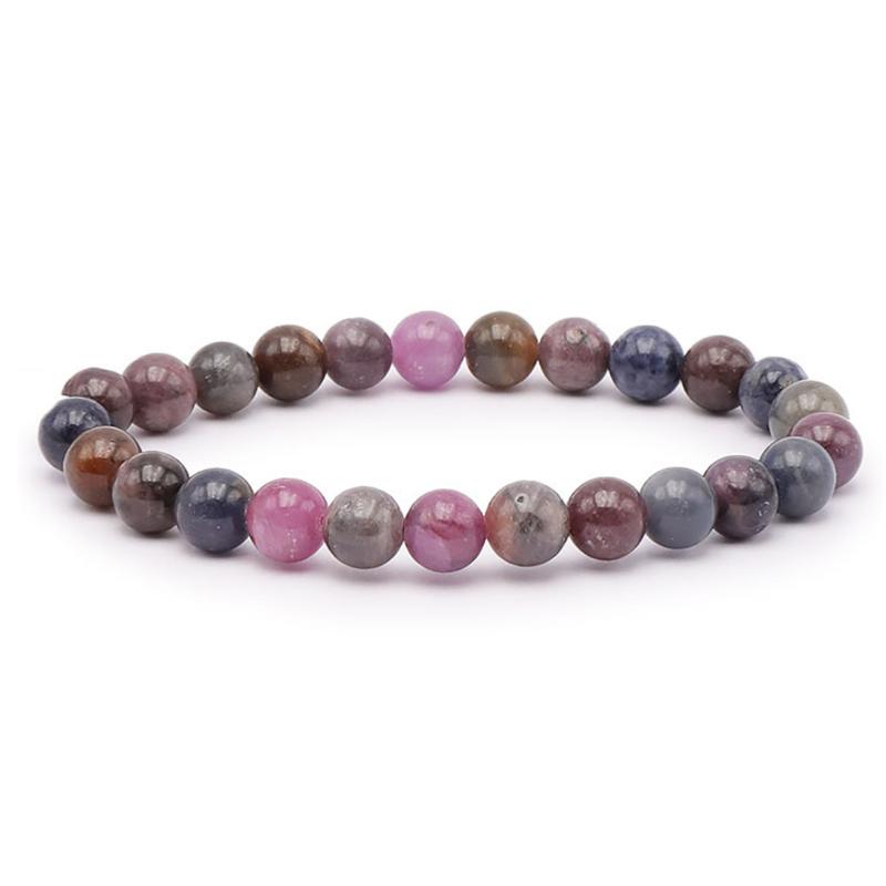 Bracelet saphir multicolore Inde A (boules 7-8mm)