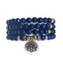 Bracelet/collier agate teintée bleue (perles d&