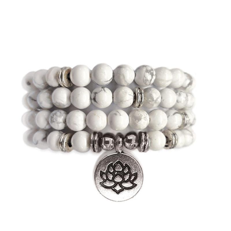 Bracelet/collier howlite boules 6mm (perles d&