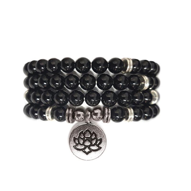 Bracelet/collier onyx boules 6mm (perles d&