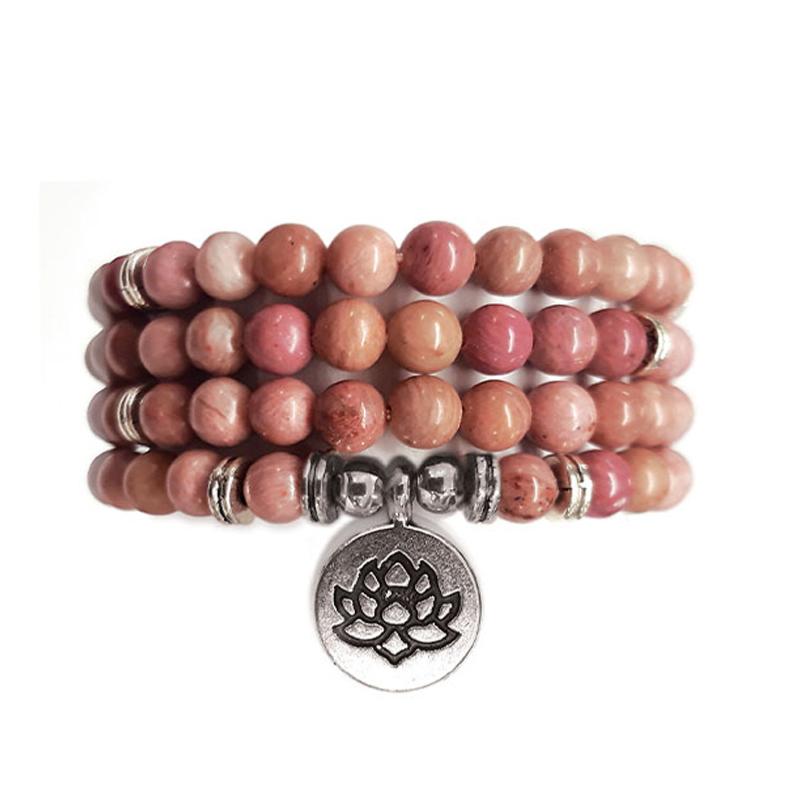 Bracelet/collier rhodonite boules 6mm (perles d&