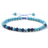 Bracelet Shamballa multi turquenite et oeil de tigre teinté bleu (boules 3-4mm)