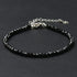 Bracelet spinelle noir perles facettées argent 925