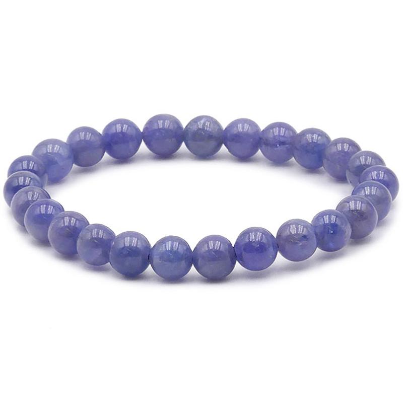 Bracelet tanzanite bleue AA (boules 7-8mm)