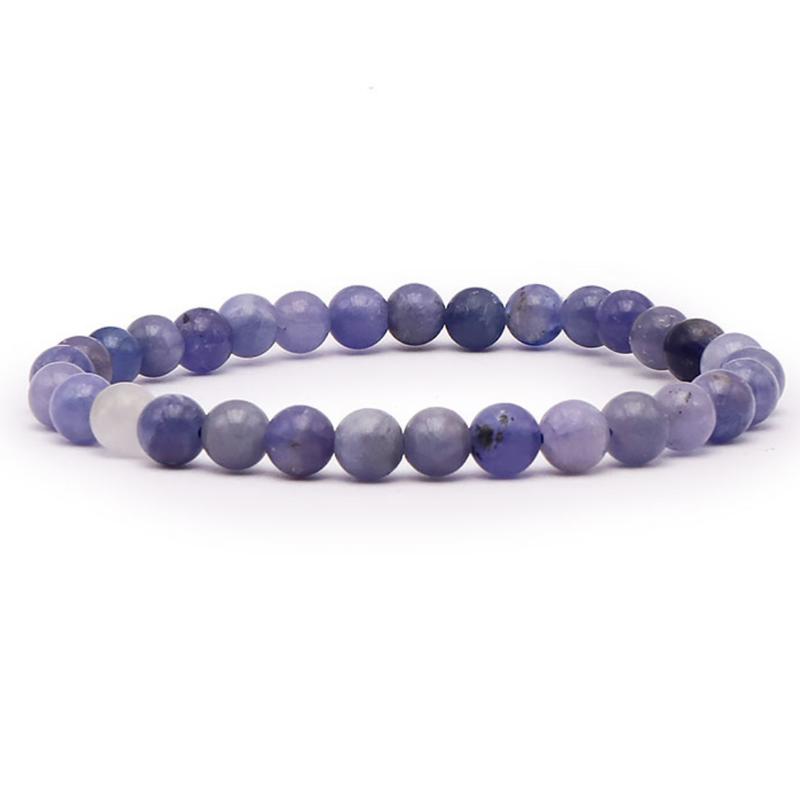 Bracelet tanzanite bleue A (boules 5-6mm)