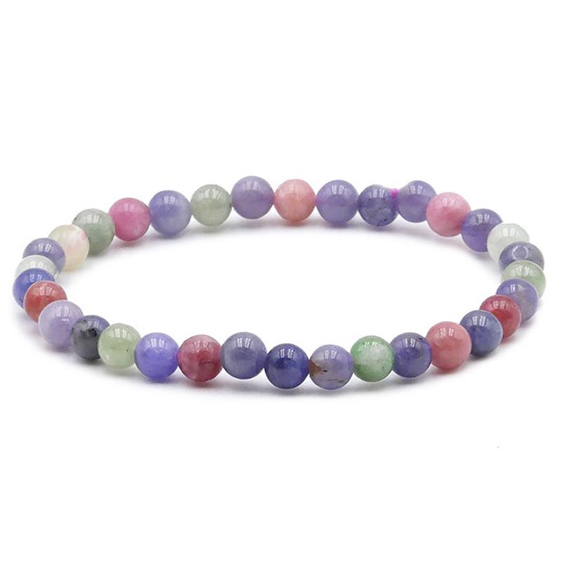 Bracelet tanzanite multicolore AA (boules 5-6mm)