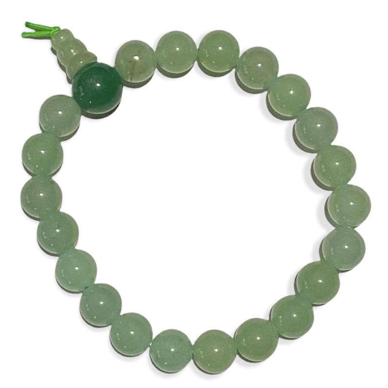 Bracelet tibétain aventurine verte Brésil A (boules 8mm)