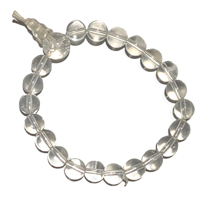 Bracelet tibétain cristal de roche Brésil A (boules 8mm)