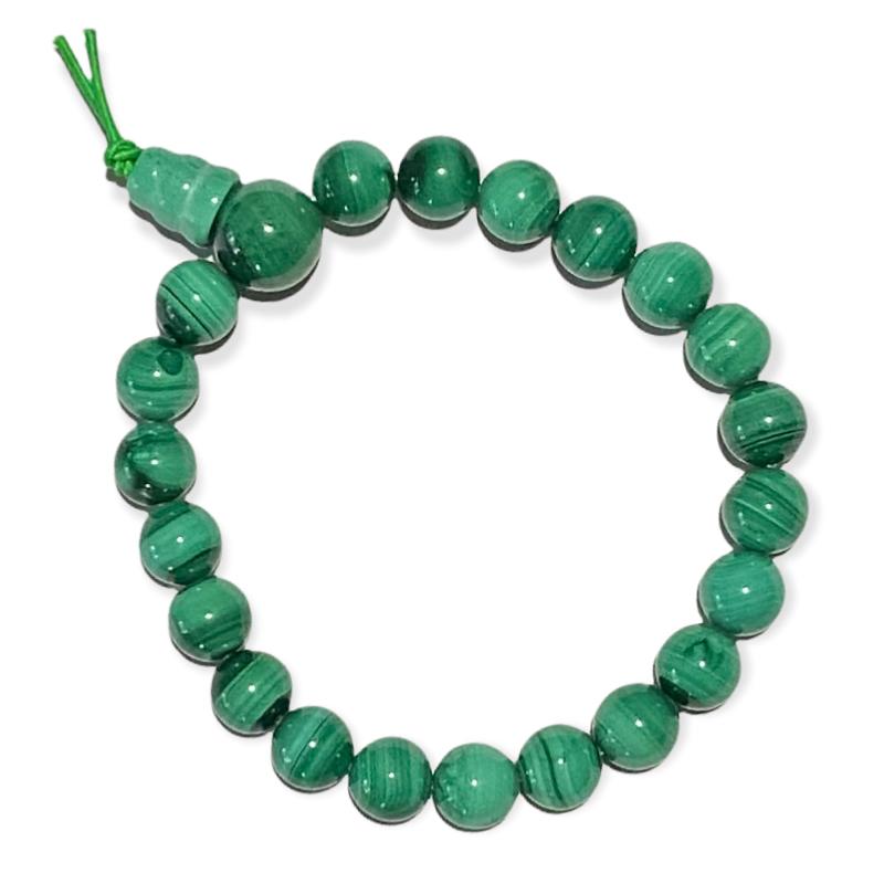 Bracelet tibétain malachite Congo AA (boules 8mm)