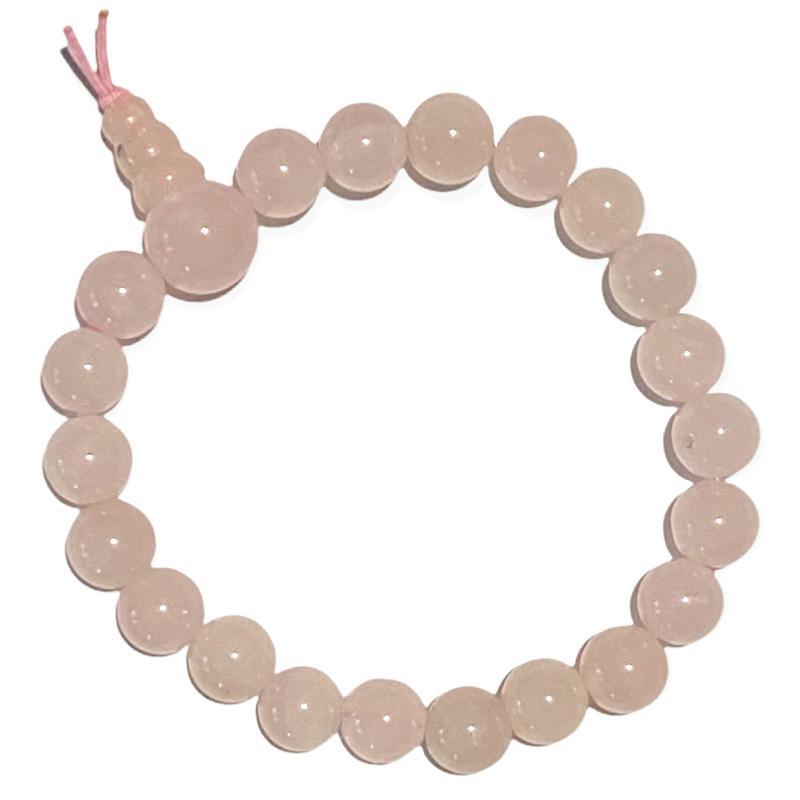 Bracelet tibétain quartz rose (boules 8mm)