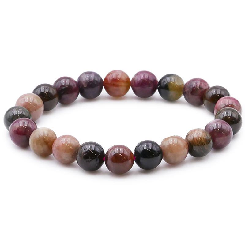 Bracelet tourmaline multicolore Brésil A (boules 10mm)