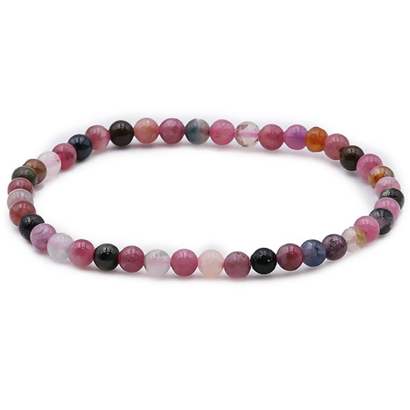 Bracelet tourmaline multicolore Brésil A (boules 3-4mm)