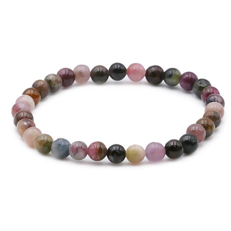 Bracelet tourmaline multicolore Brésil A (boules 5-6mm)