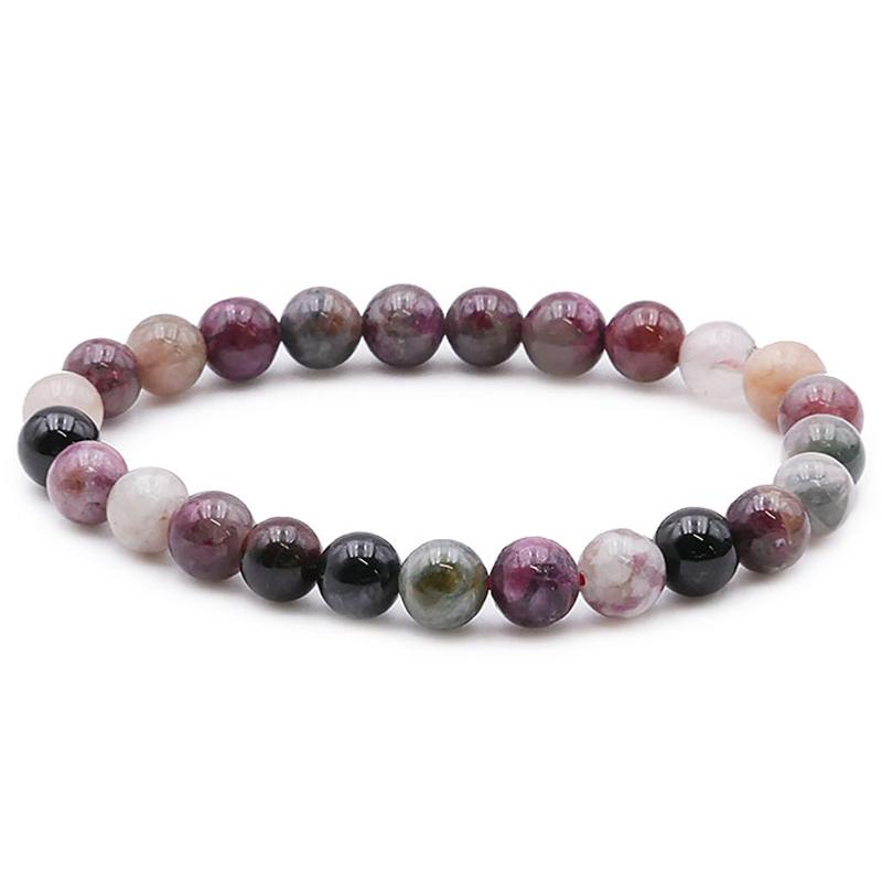 Bracelet tourmaline multicolore  Brésil A (boules 7-8mm)