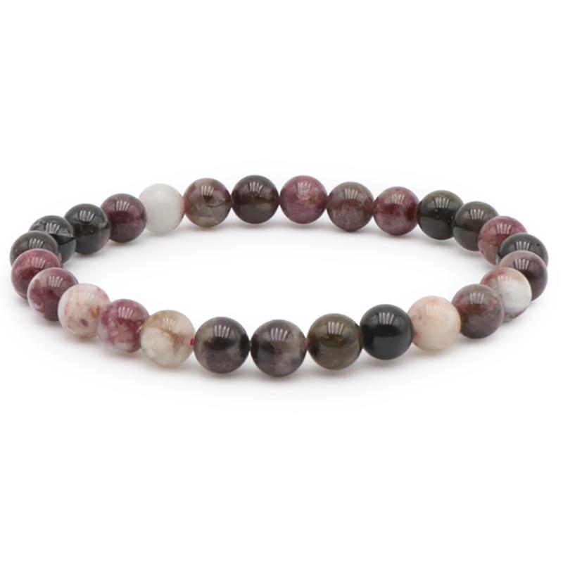 Bracelet tourmaline multicolore  Brésil A (boules 7-8mm) - Taille L