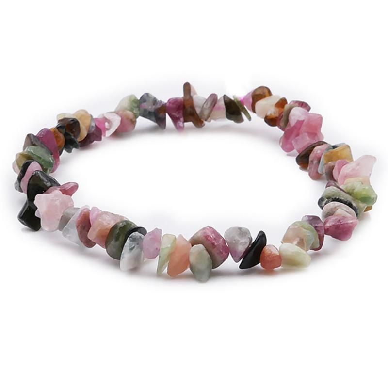 Bracelet tourmaline multicolore Brésil A (perles baroques)