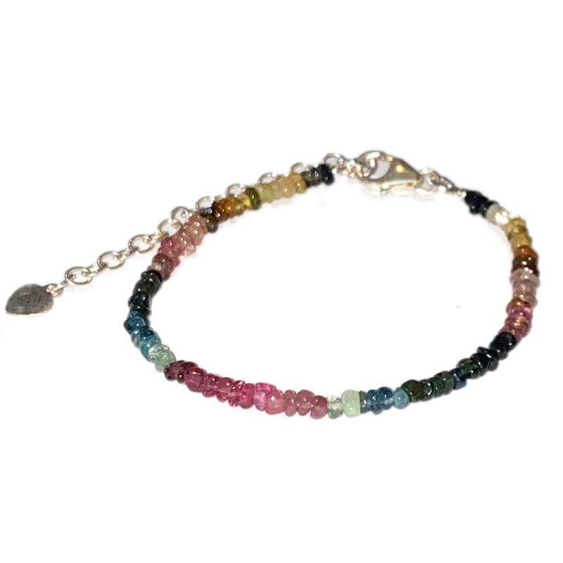 Bracelet tourmaline multicolore extra argent 925