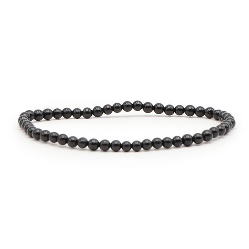 Bracelet tourmaline noire Brésil A (boules 3-4mm)