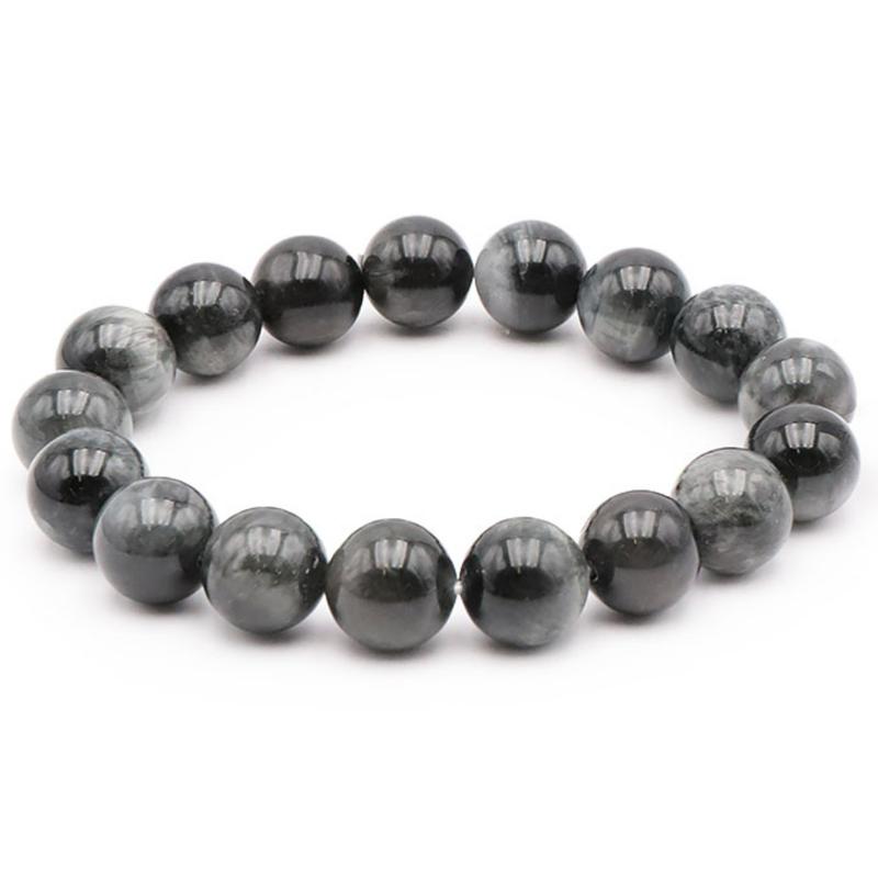 Bracelet tourmaline oeil de chat Afrique du Sud A (boules 11.5-12.5mm)