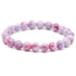 Bracelet tourmaline rose sur Eudialyte Namibie A (boules 7-8mm)