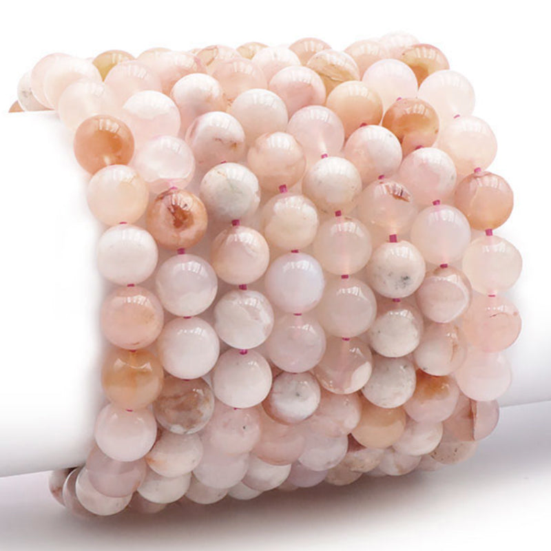 Madagascar cherry blossom agate bracelet A (9-10mm balls)