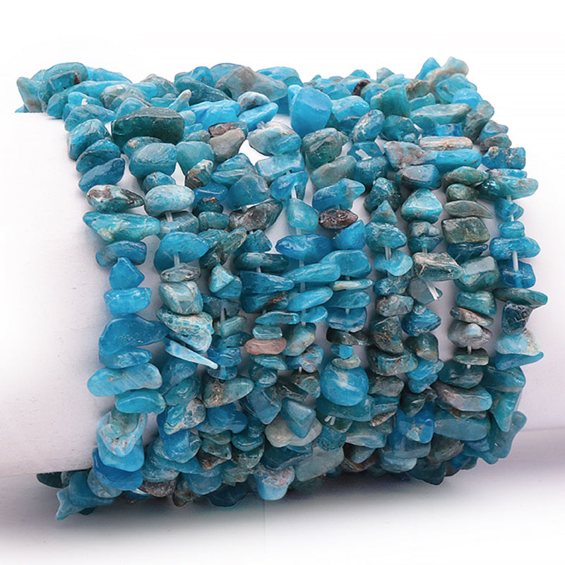 Bracelet apatite bleue Madagascar A+  (perles baroques)