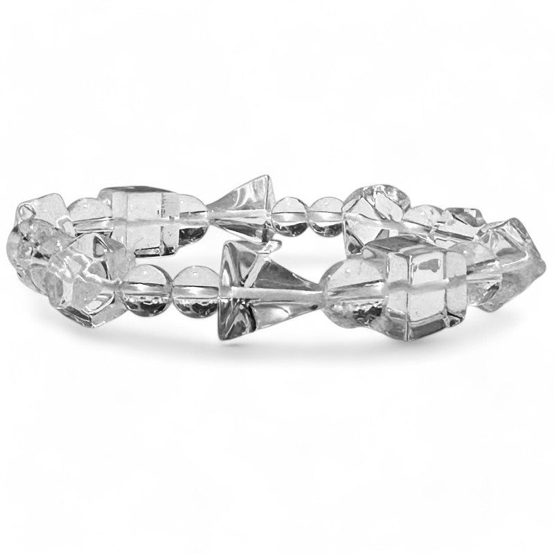 Bracelet cristal de roche solides de Platon Brésil AA