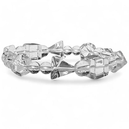 Bracelet cristal de roche solides de Platon Brésil AA