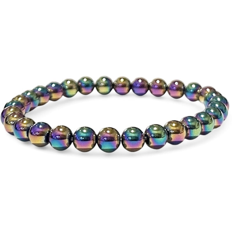 Rainbow Hematite Bracelet China A (5-6mm balls)