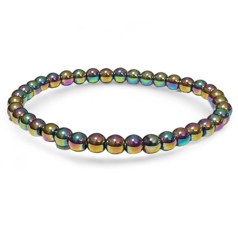 Bracelet taille enfants hématite arc en ciel A (boules 3-4mm)