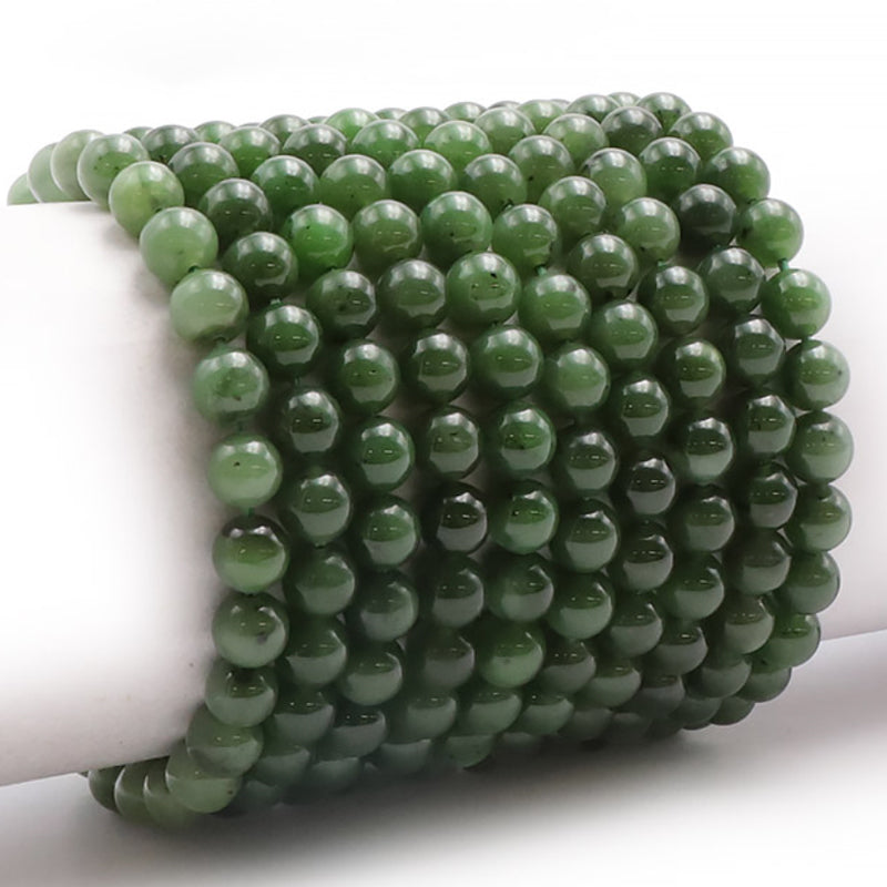 Canadian AA Nephrite Jade Bracelet (7-8mm Balls)