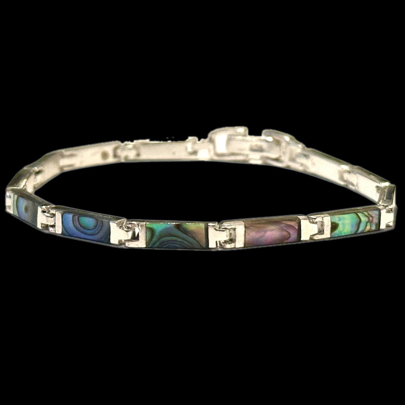 Multicolored mother-of-pearl bracelet in 925 silver