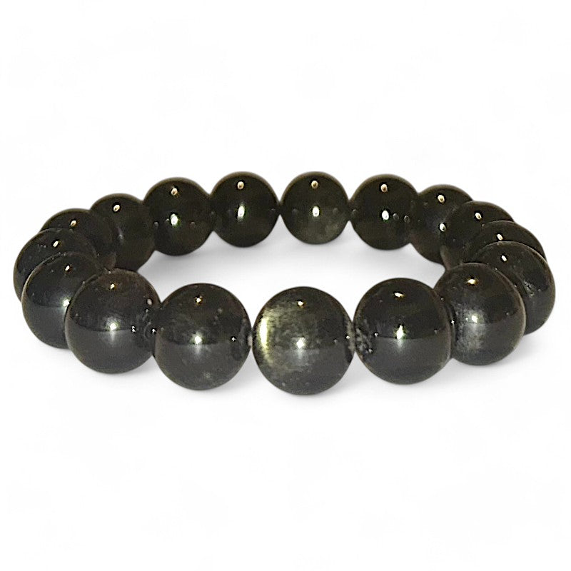 Golden obsidian bracelet Mexico A (12mm balls)