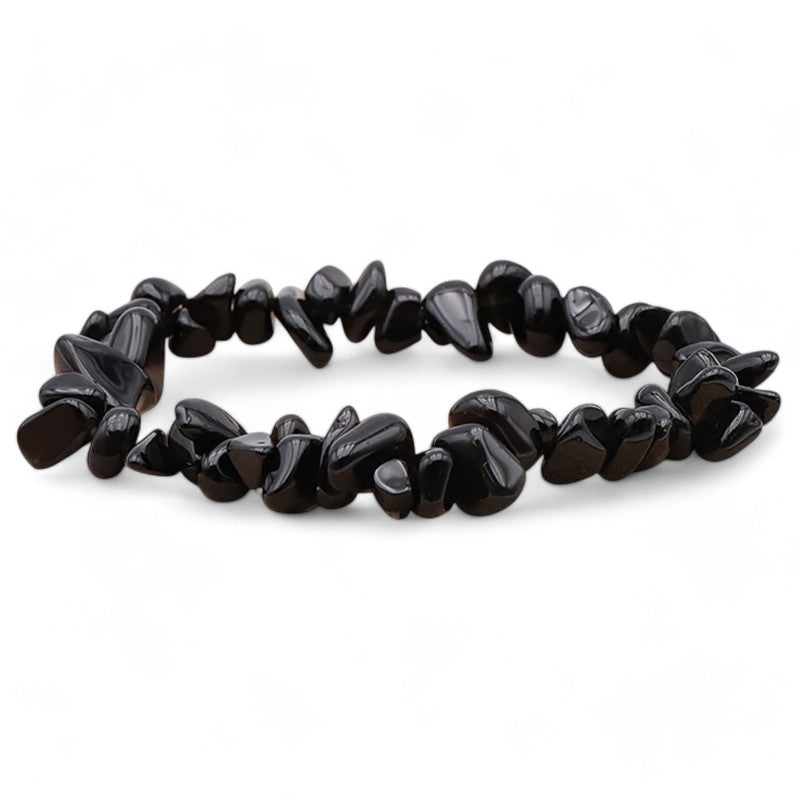 Black obsidian bracelet Mexico A (baroque pearls)