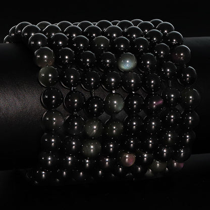 Obsidian celestial eye bracelet Mexico A (10mm balls)