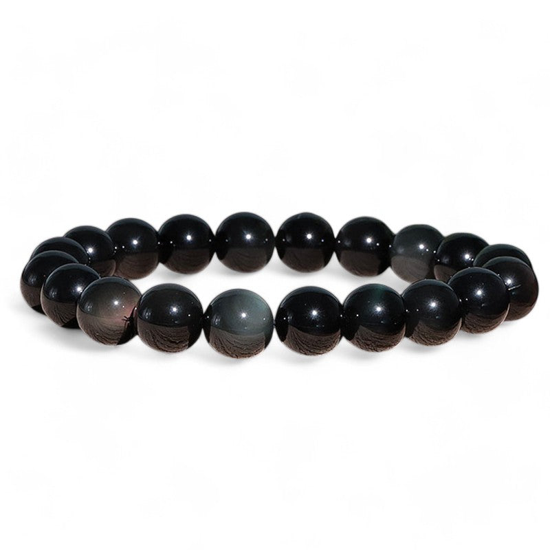 Pulsera Ojo Celeste de Obsidiana México A (bolas 10mm)