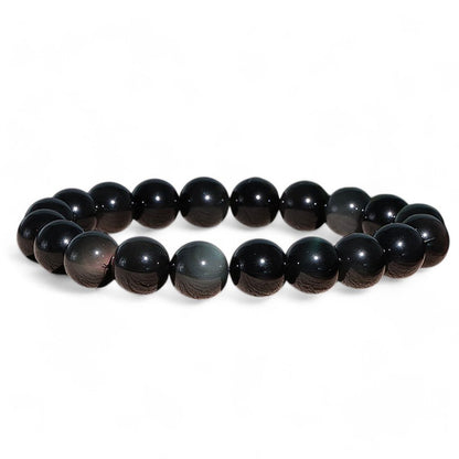 Obsidian celestial eye bracelet Mexico A (10mm balls)