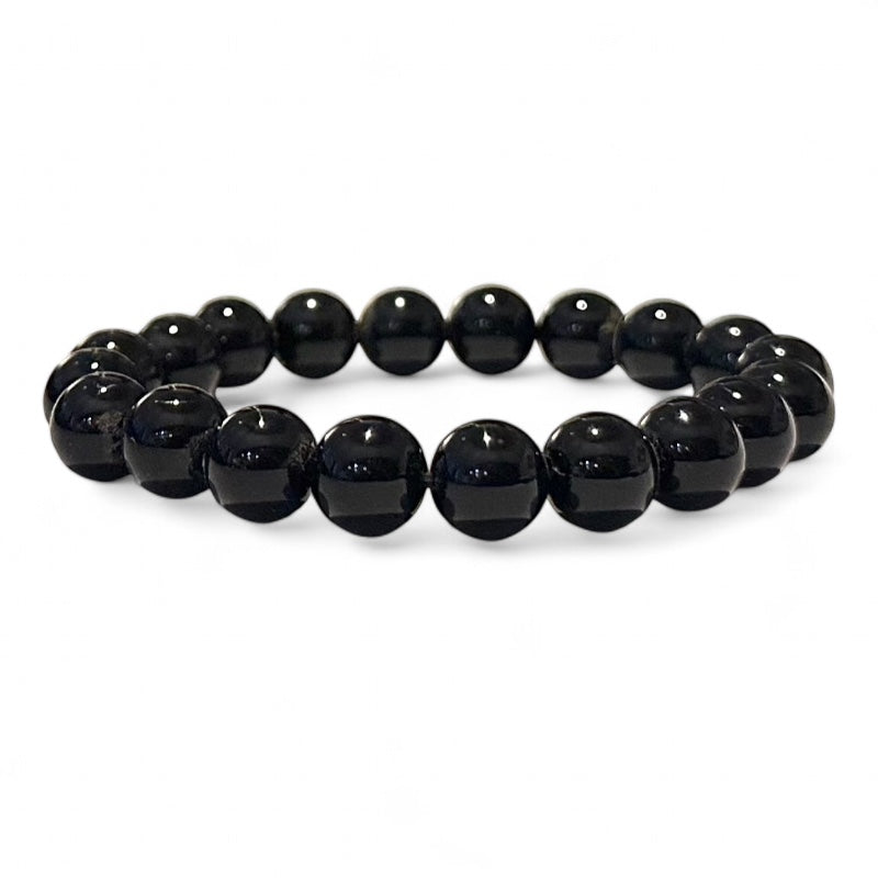 Bracelet onyx noir Brésil A (boules 10mm)