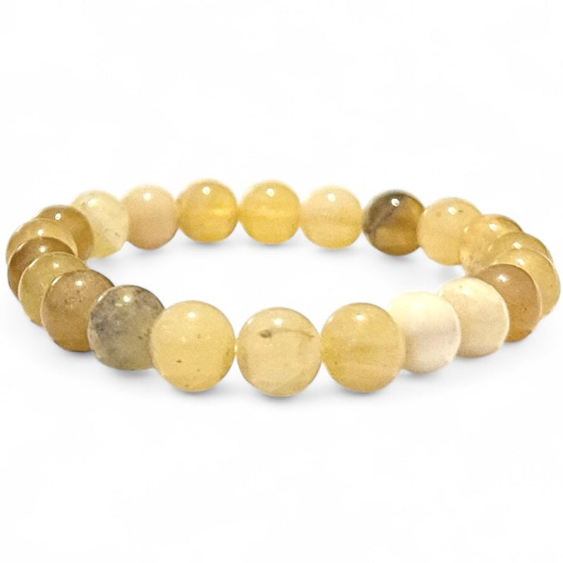 Bracelet opale jaune Mexique A (boules 7-8mm)