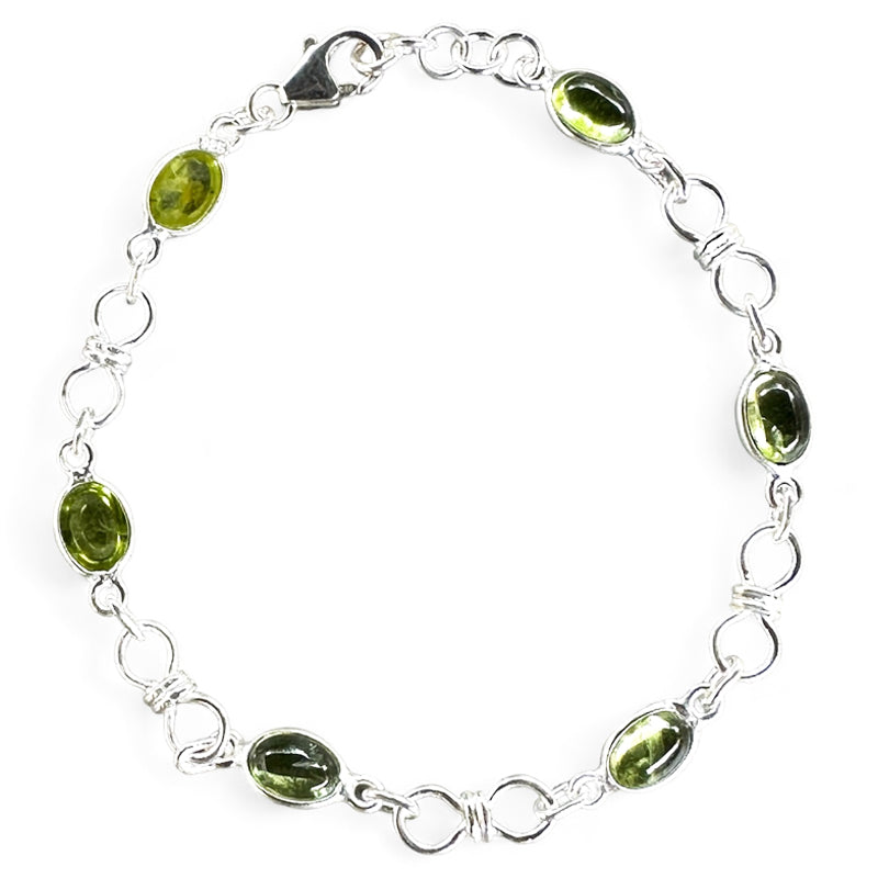 Peridot bracelet India AA silver 925