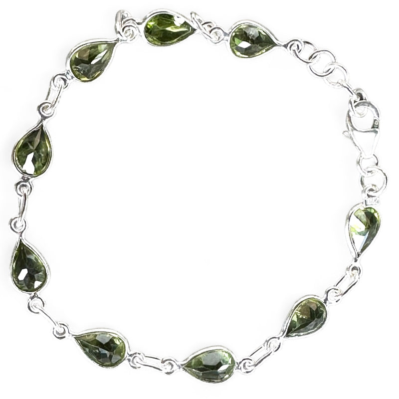 Peridot bracelet India AA silver 925