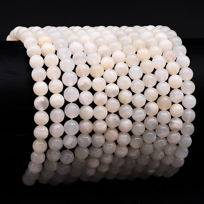 Beige moonstone bracelet India A (5-6mm balls)