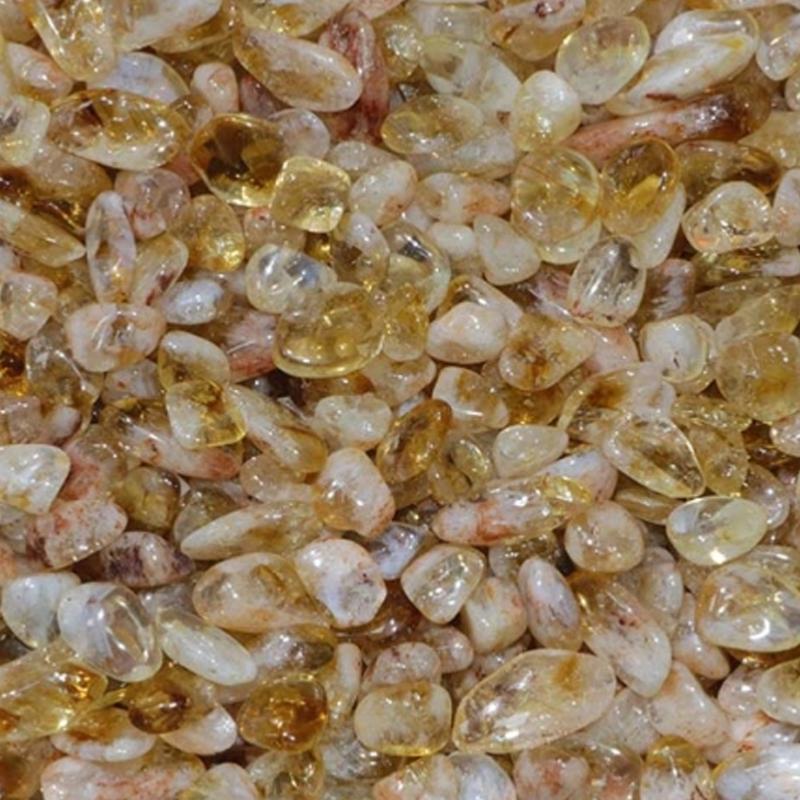 Lot citrine chauffée (améthyste chauffée) Brésil (mini-pierre roulée XS) - 100g