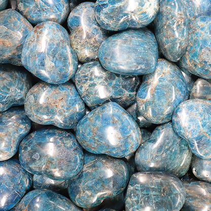 Coeur apatite bleue Madagascar AA 70-80mm