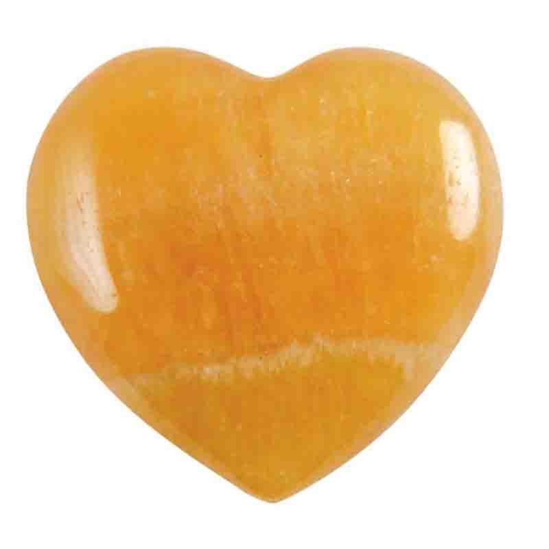 Coeur Calcite orange Mexique A 40mm