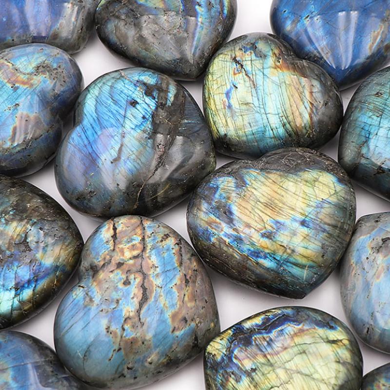 Coeur labradorite Madagascar A+ 80-90mm