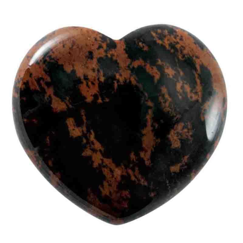 Coeur obsidienne acajou Mexique A 40mm