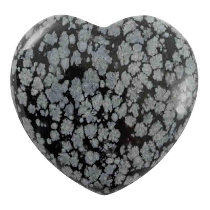 Coeur obsidienne neige Mexique A 40mm