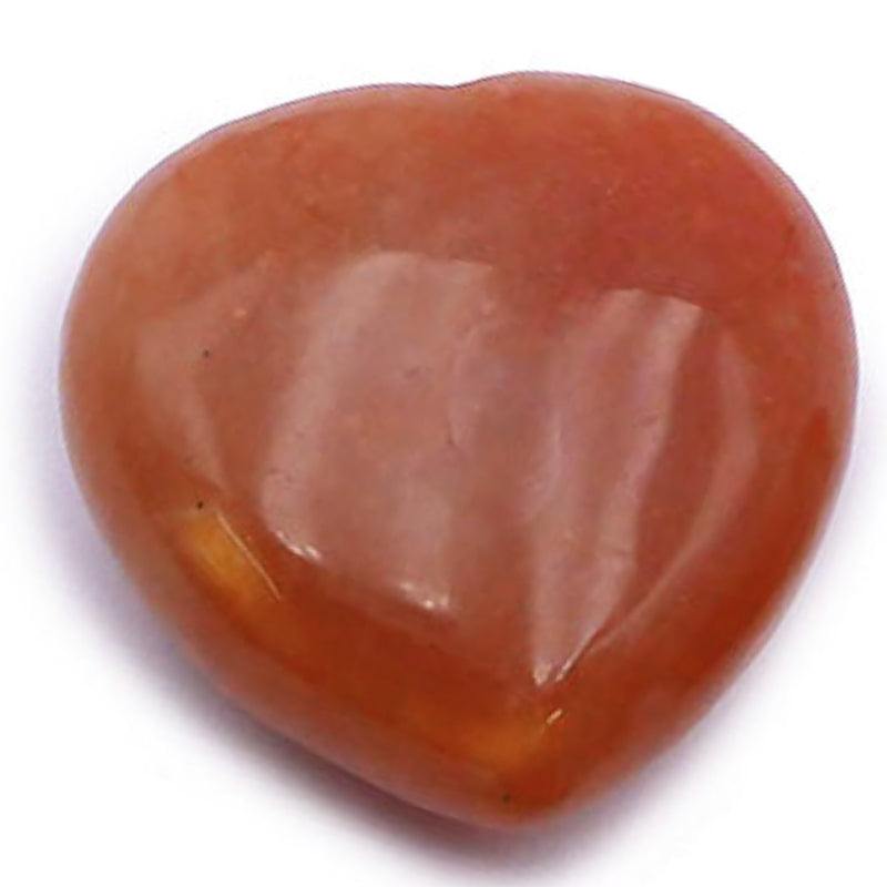 Orange/red aventurine heart Brazil A 40mm